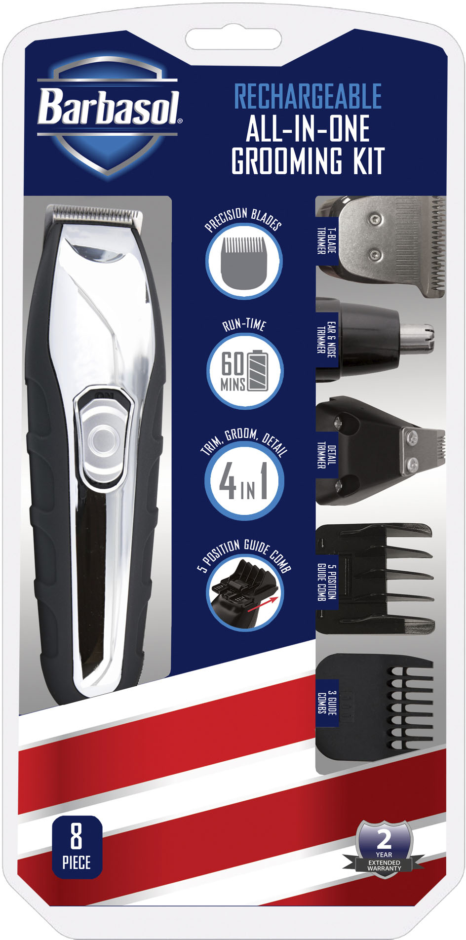 Angle View: Barbasol 8 pc all in one Grooming Kit - Black