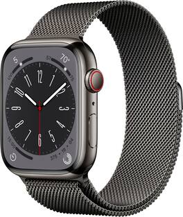 Refurbished Apple Watch Series 8 (GPS + Cellular) 45mm Stainless Steel Case with Graphite Milanese Loop - Graphite - (2022)