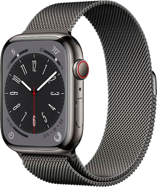 Best Buy: Apple Watch Series 3 (GPS + Cellular) 42mm Stainless Steel Case  with Soft White Sport Band Stainless Steel MQK82LL/A