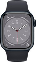 Apple Watch Series 8 (GPS + Cellular) 41mm Aluminum Case with Midnight Sport Band - S/M - Midnight - Angle_Zoom