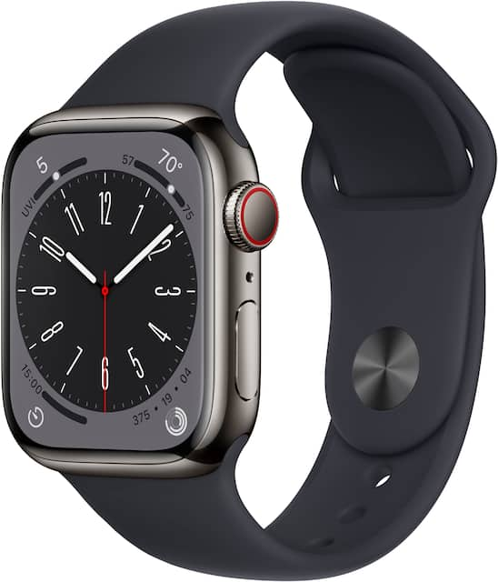 Apple Watch Series 5 GPS, 44mm Space Gray Aluminum Case with Black Sport  Band - S/M & M/L 