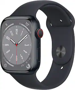 Refurbished Excellent - Apple Watch Series 8 (GPS + Cellular) 45mm Aluminum Case with Midnight Sport Band - M/L - Midnight - (2022)