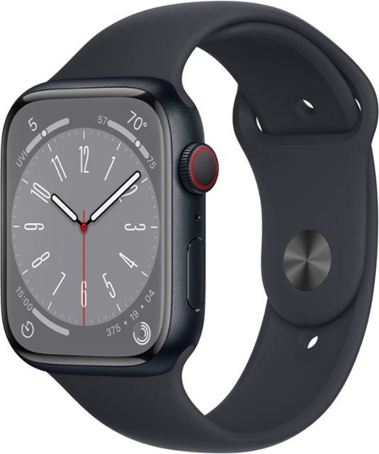 Apple Watch Series 8 (GPS + Cellular) 45mm Aluminum Case with Midnight  Sport Band M/L Midnight MNVL3LL/A - Best Buy
