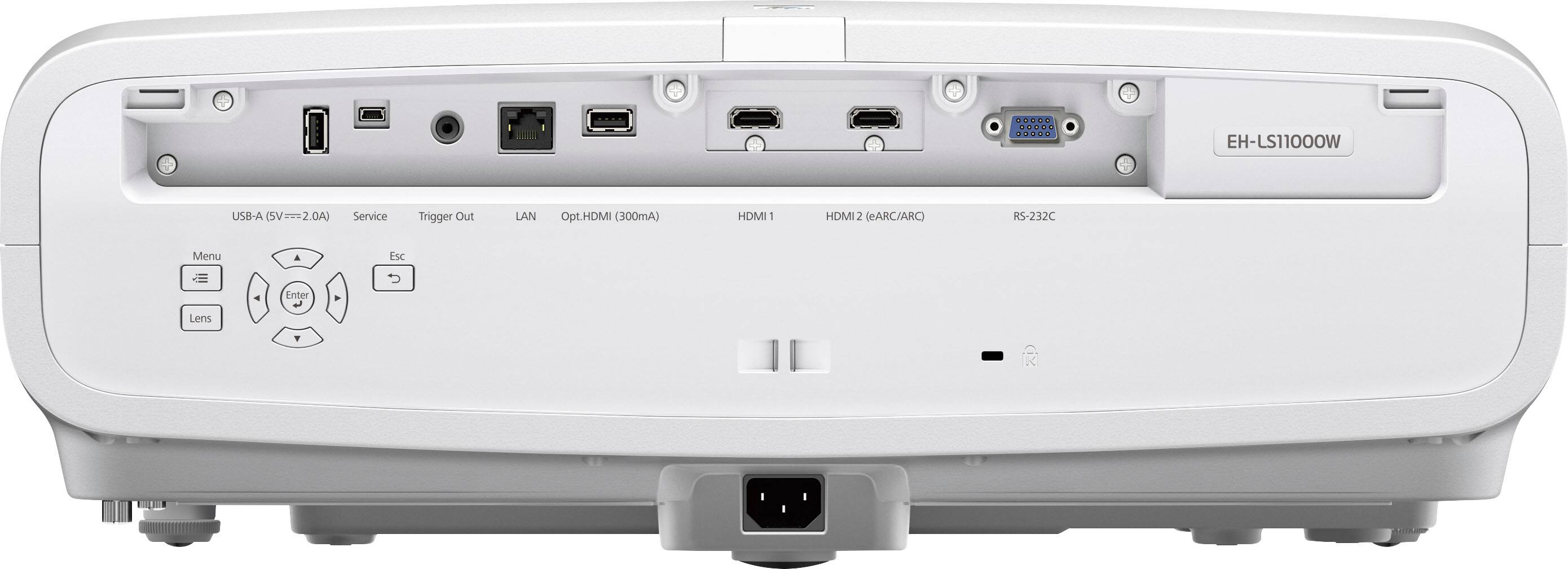 Back. Epson - Home Cinema LS11000 4K PRO-UHD Laser Projector - White.