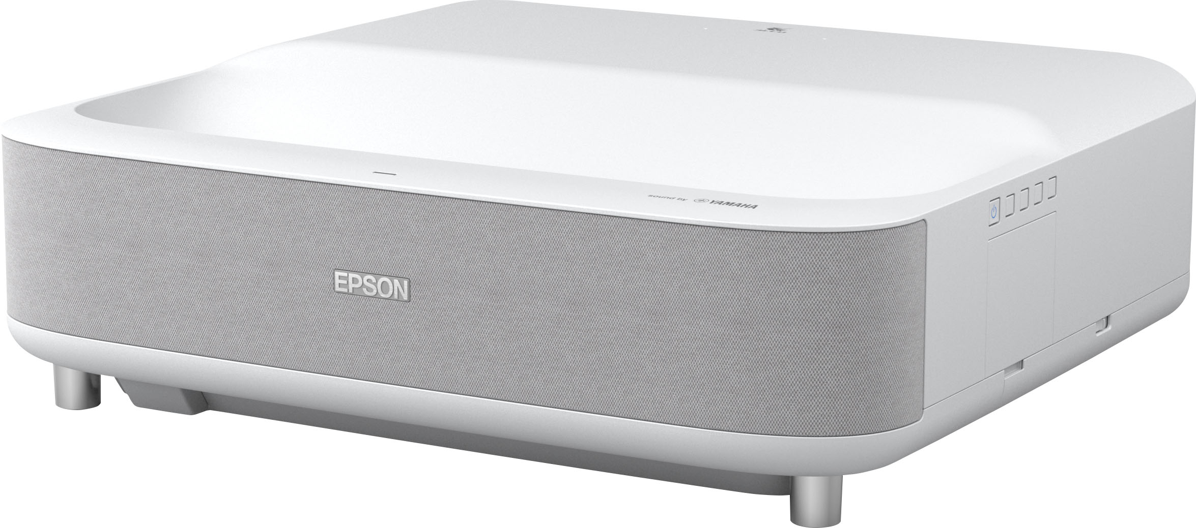 Left View: Epson - EpiqVision Ultra LS300 Smart Streaming Laser Short Throw Projector, 3600 lumens - Certified Refurbished - White