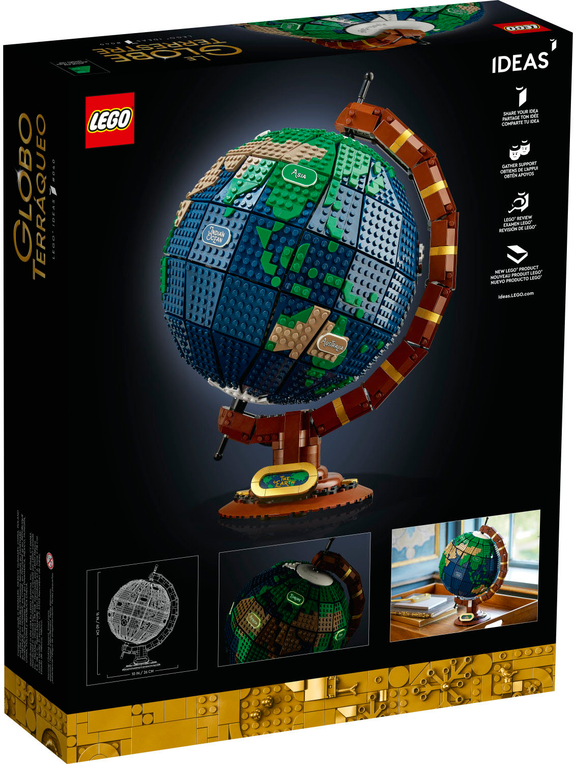 LEGO Ideas 21332 pas cher, Le globe terrestre
