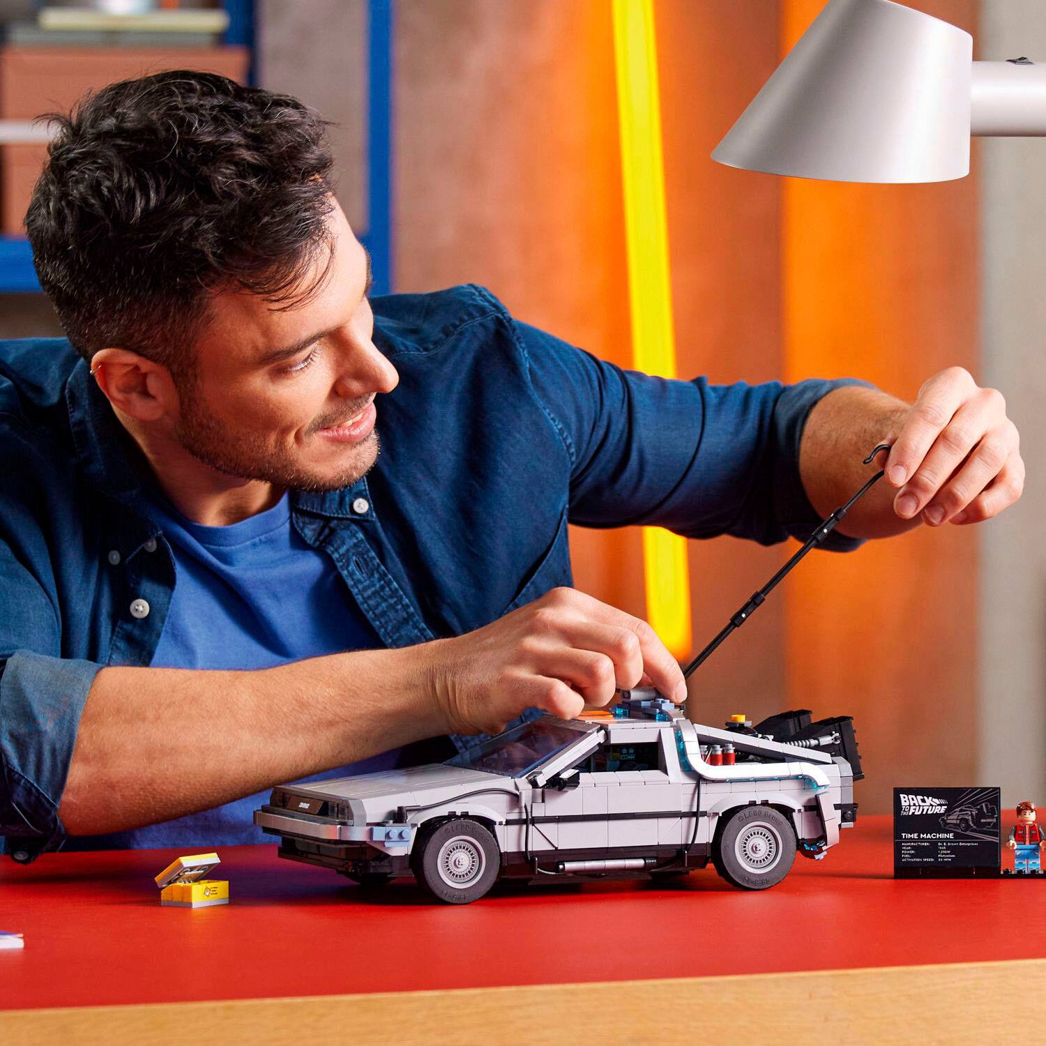 Angle. LEGO - Back to the Future Time Machine 10300 Toy Building Kit for Adults (1,856 Pieces).