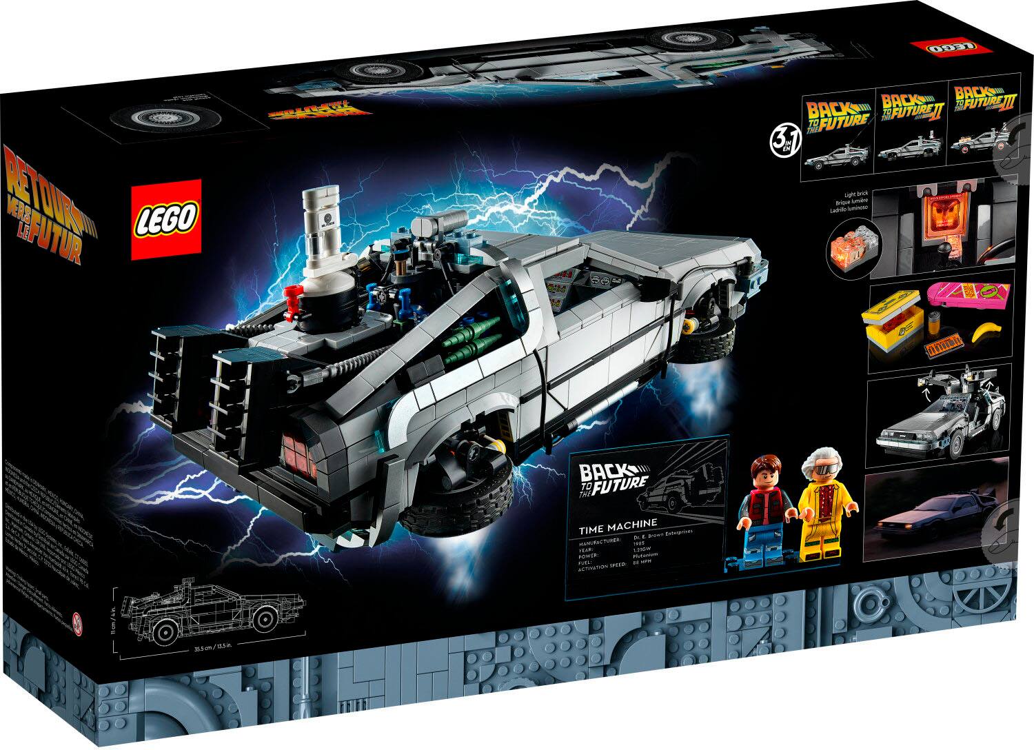 Alt View 11. LEGO - Back to the Future Time Machine 10300 Toy Building Kit for Adults (1,856 Pieces).