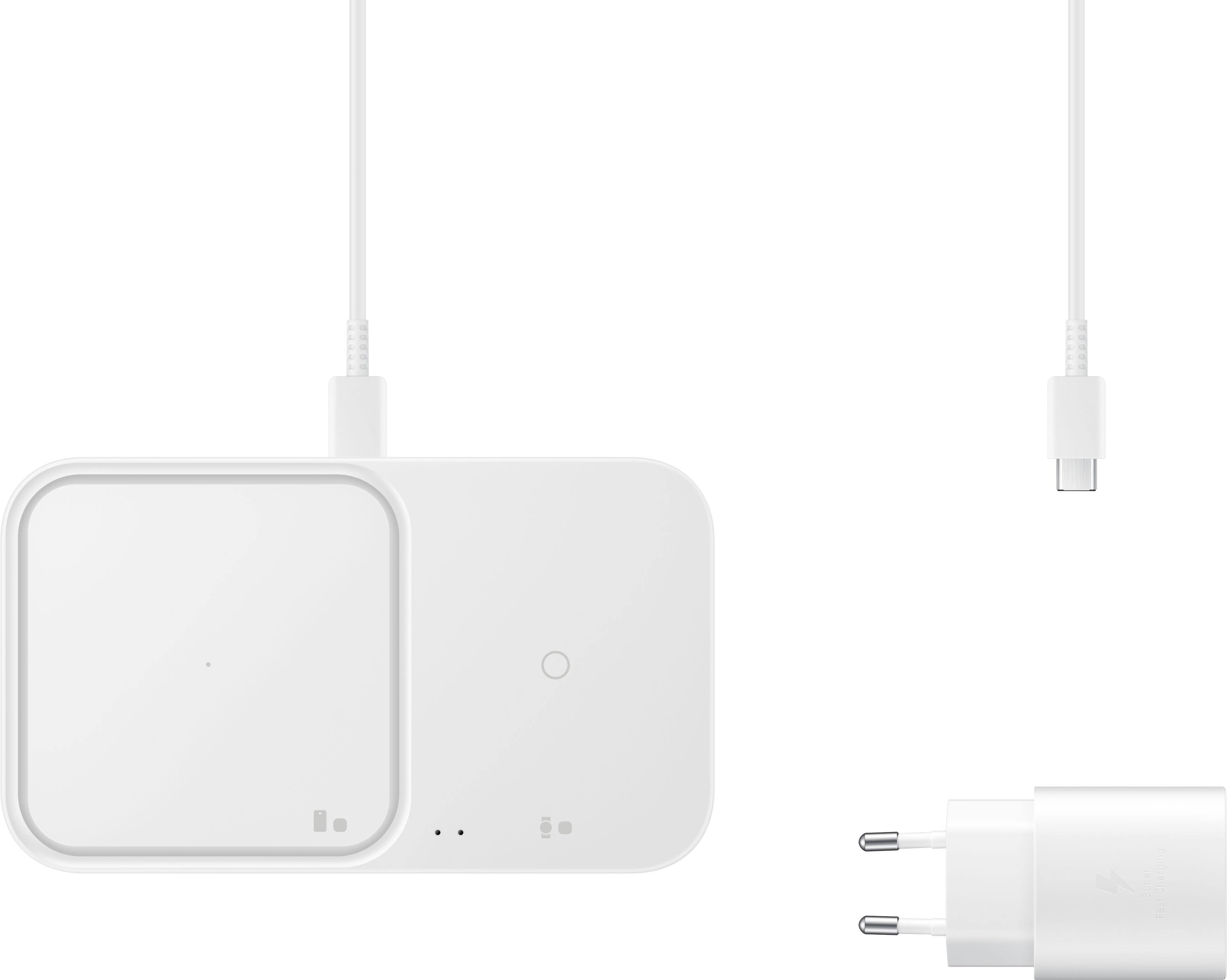Alt View 15. Samsung - 15W Duo Fast Wireless Charger pad with Cable Only - White.