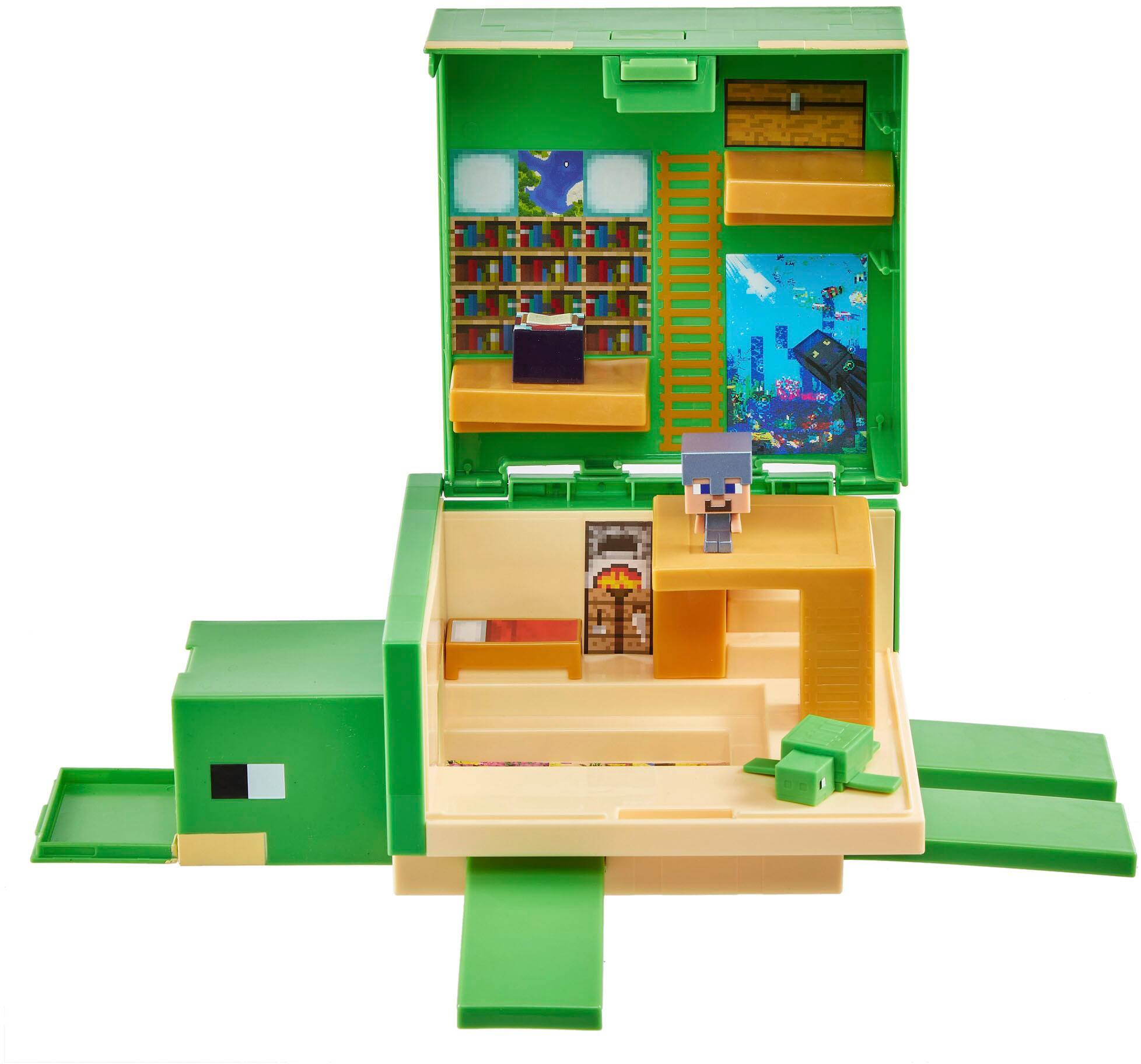 Left View: Minecraft - Transforming Turtle Hideout Playset - Green