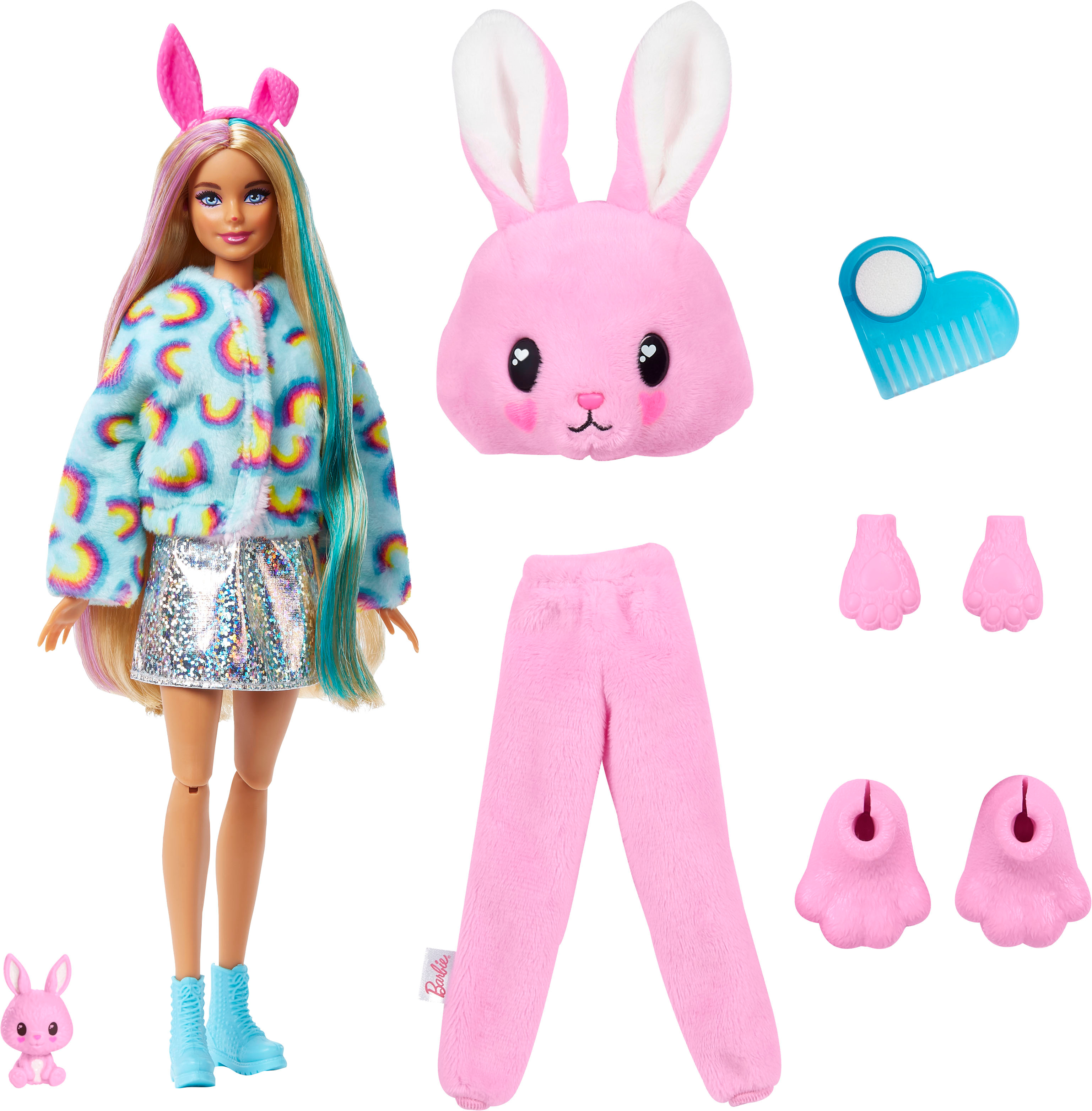 Left View: Barbie - Cutie Reveal Doll - Bunny - Multi