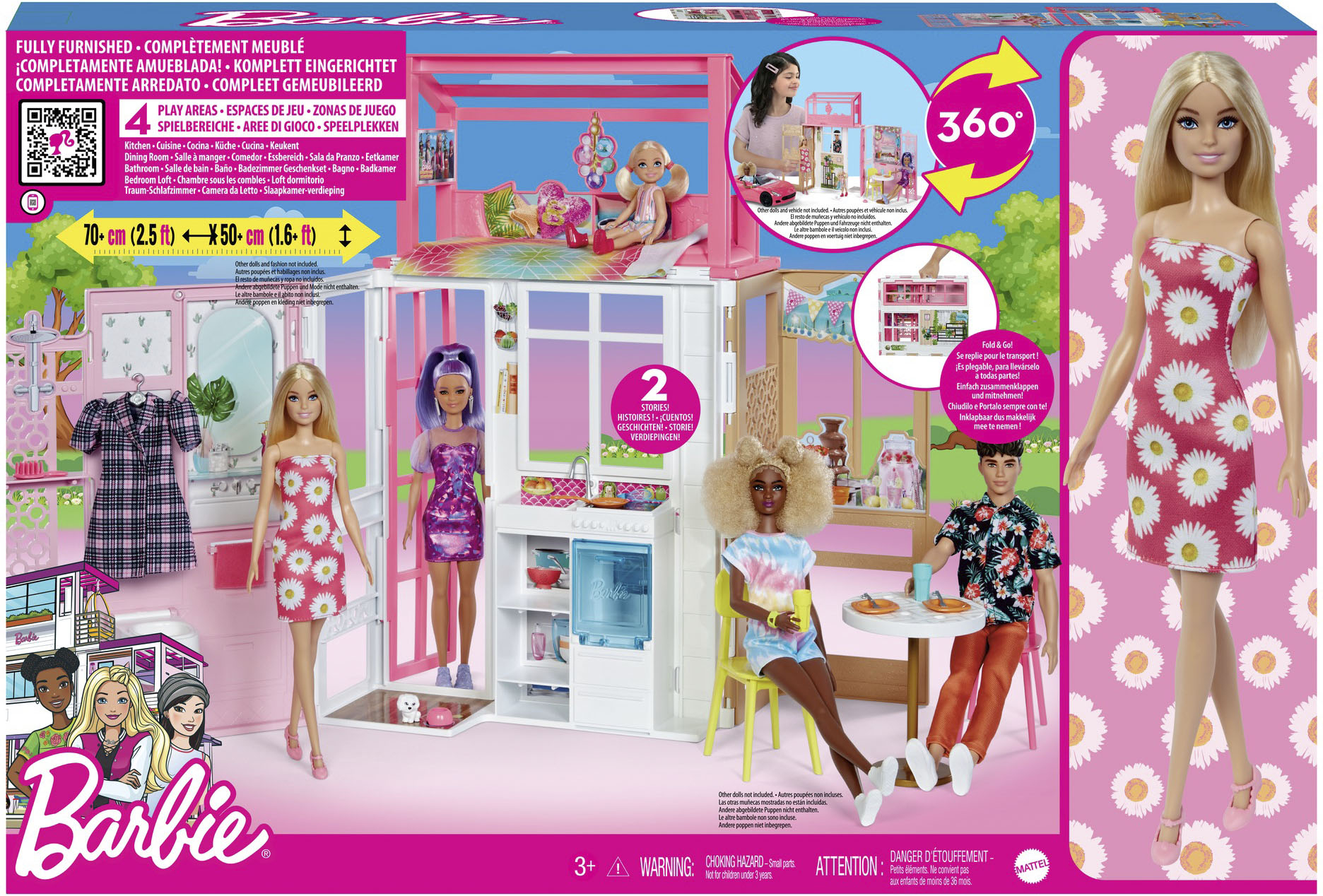 Verslinden Giraffe zuiger Barbie Dollhouse with Doll and Puppy HCD48 - Best Buy