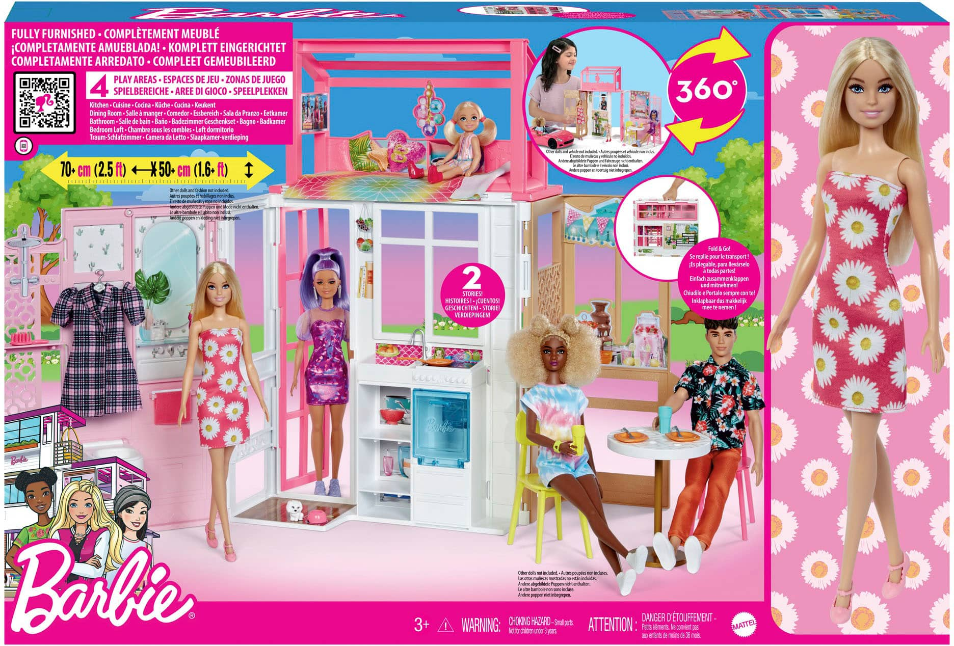 SET BARBIE CASA CON PISCINA + BAMBOLE