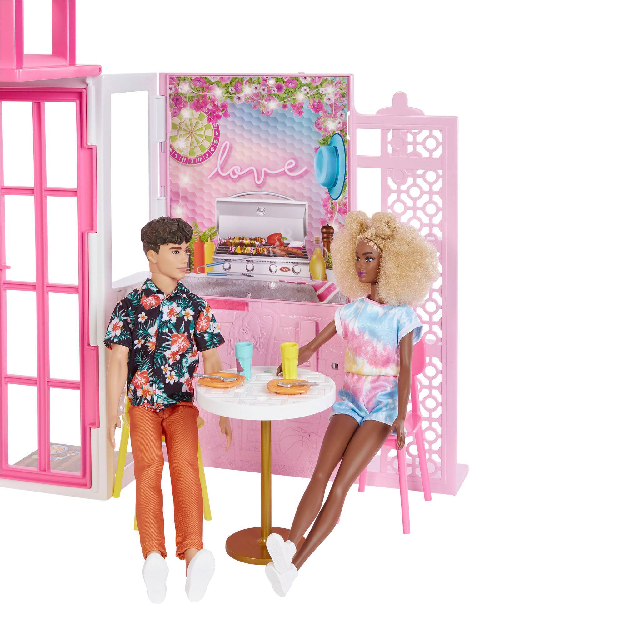 SET BARBIE CASA CON PISCINA + BAMBOLE