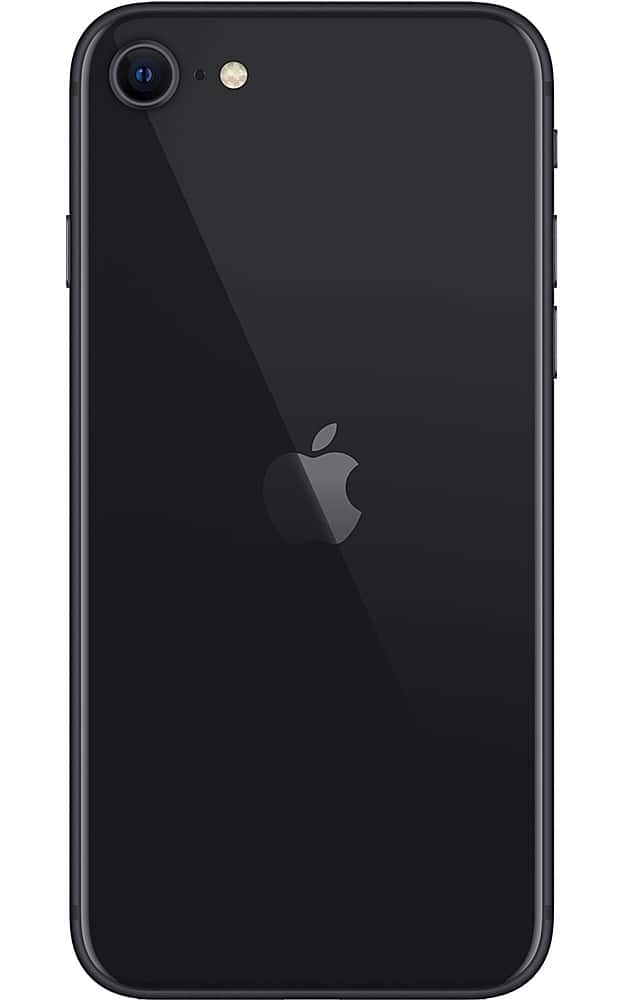 Left. Apple - Pre-Owned iPhone SE (2020) 128GB (Unlocked) - Black.
