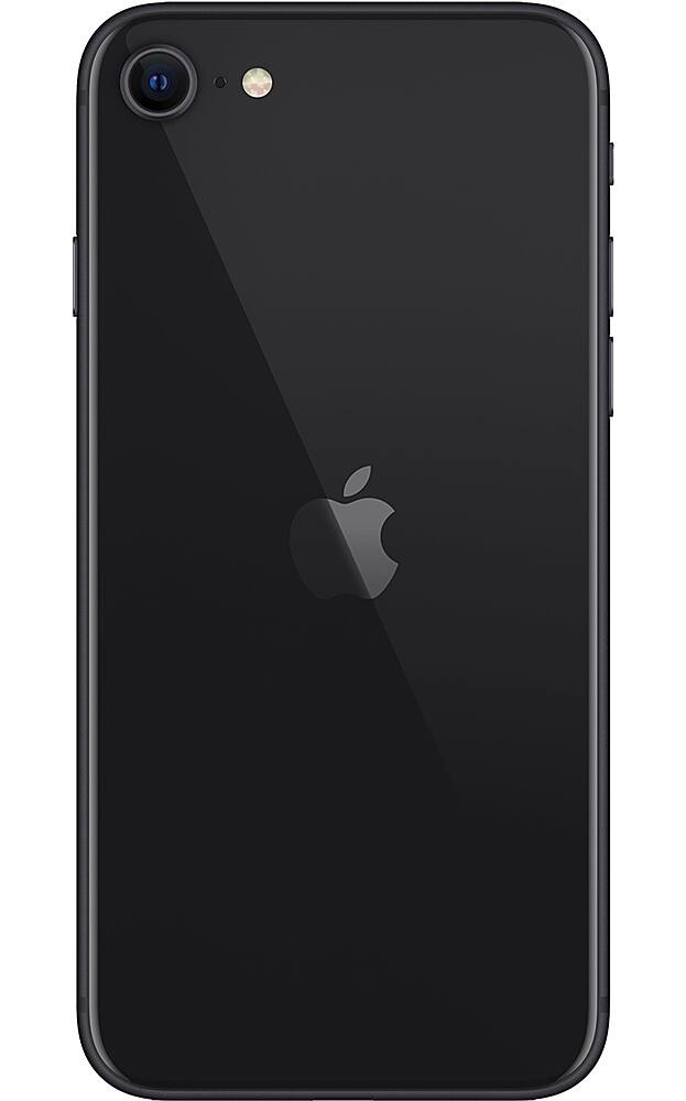 Left. Apple - Pre-Owned iPhone SE (2020) 128GB (Unlocked) - Black.