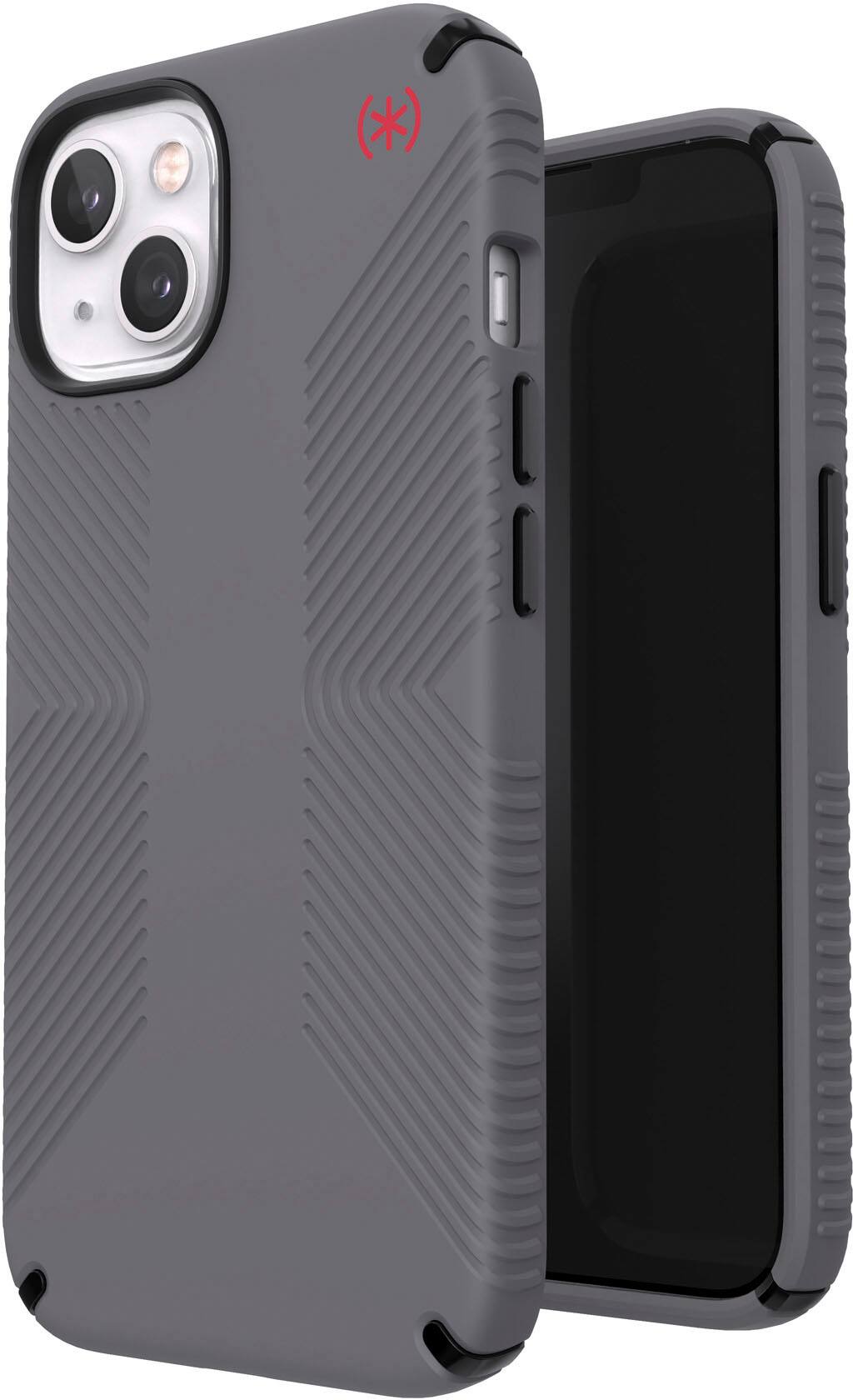 Angle View: Speck - Presidio2 Grip MagSafe Case for iPhone 13 - Grey