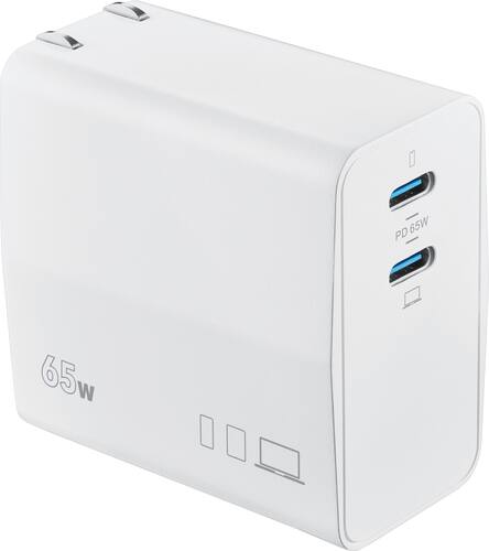  Insignia™ - 65W Dual Port USB-C Compact Wall Charger for MacBook Pro, MacBook Air, and most USB-C Laptops - White