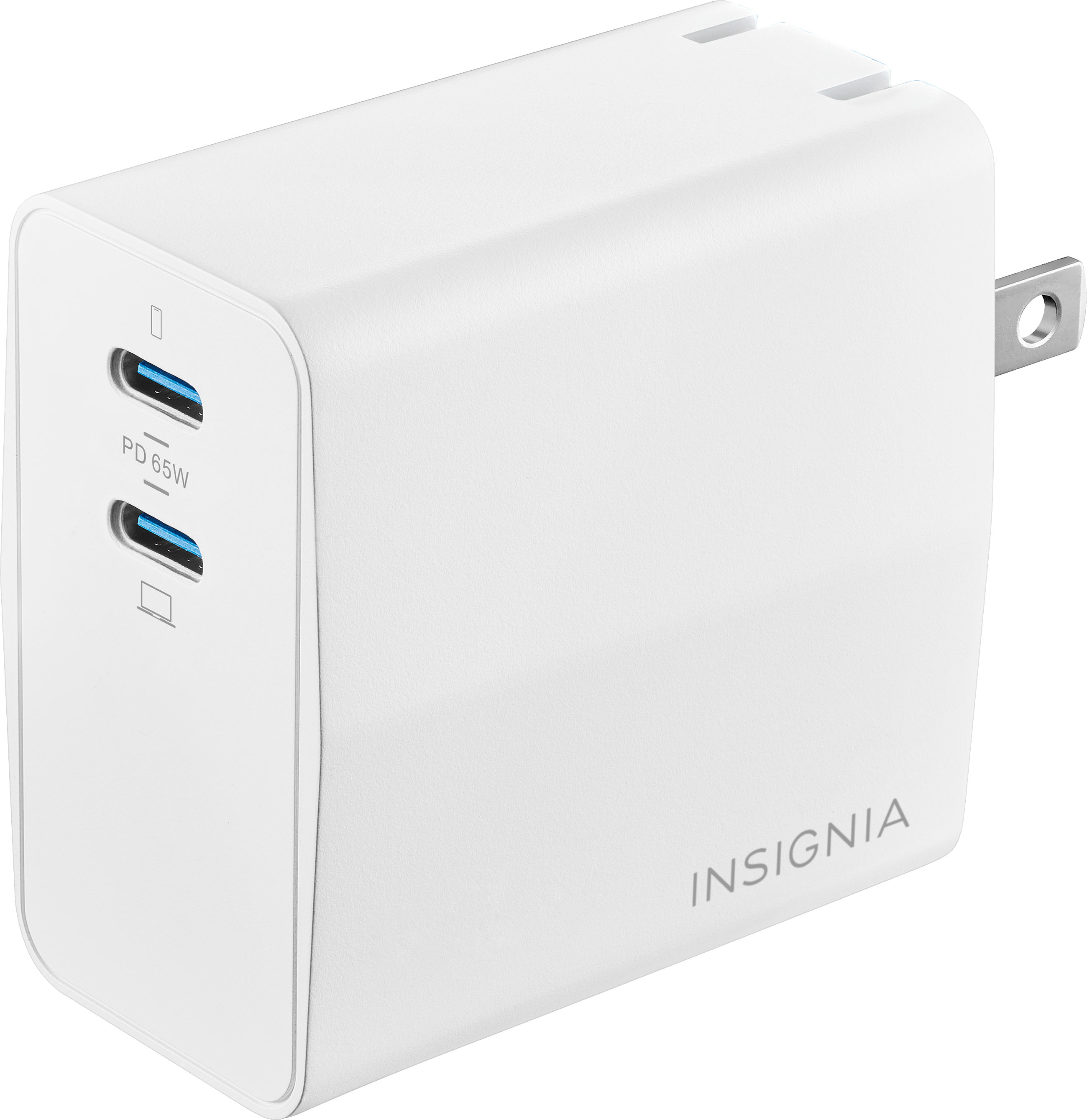 Insignia™ 65W Dual Port USB-C Compact Wall Charger for Pro, MacBook Air, and most USB-C Laptops White NS-PW365C2W22 - Best Buy