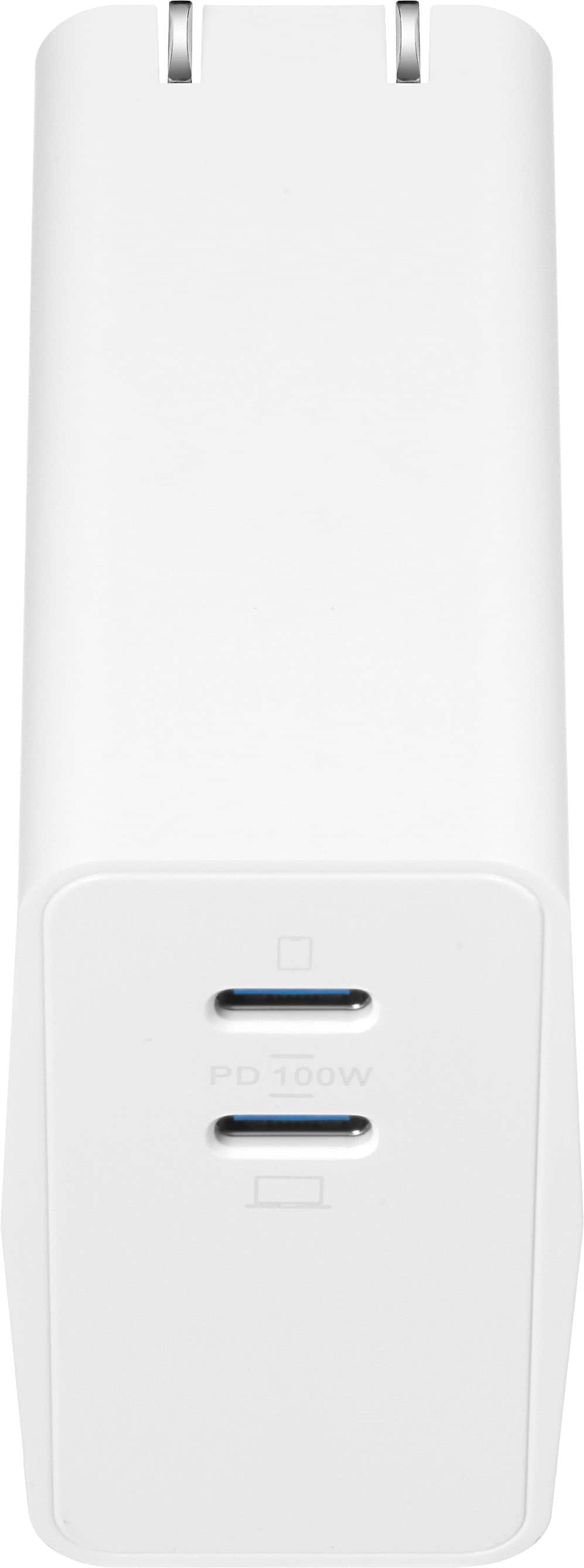 Alt View 19. Insignia™ - 100W Dual Port USB-C Foldable Compact Wall Charger Kit for MacBook Pro, Smartphone, Tablet, and More - White.