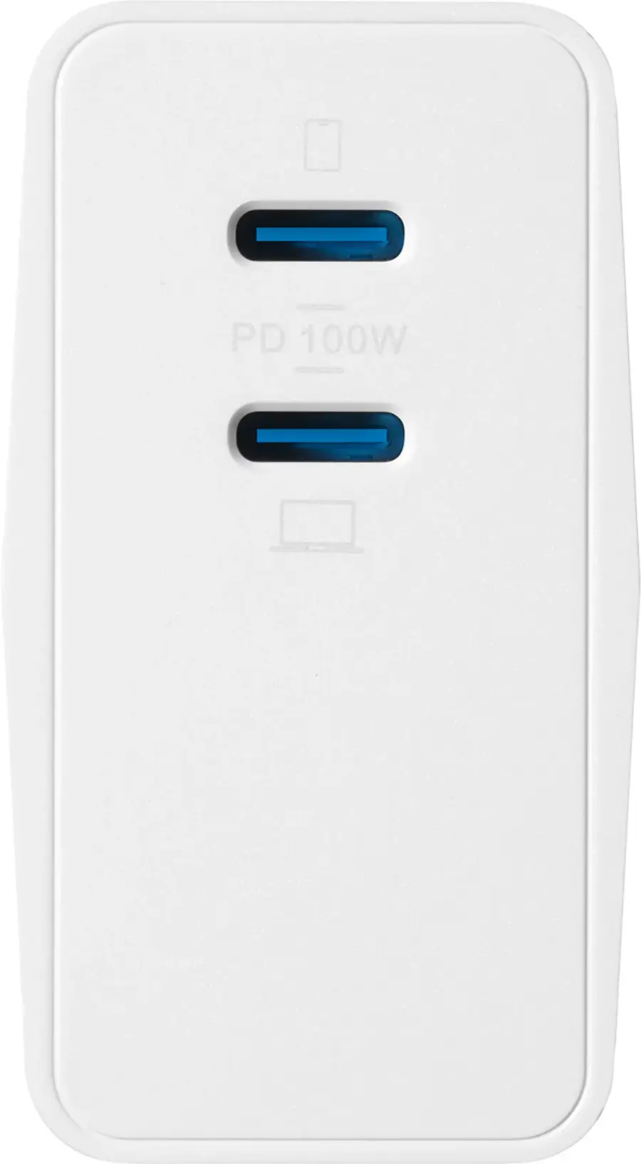 Insignia™ - 100W Dual Port USB-C Foldable Compact Wall Charger Kit for MacBook Pro, Smartphone, Tablet, and More - White