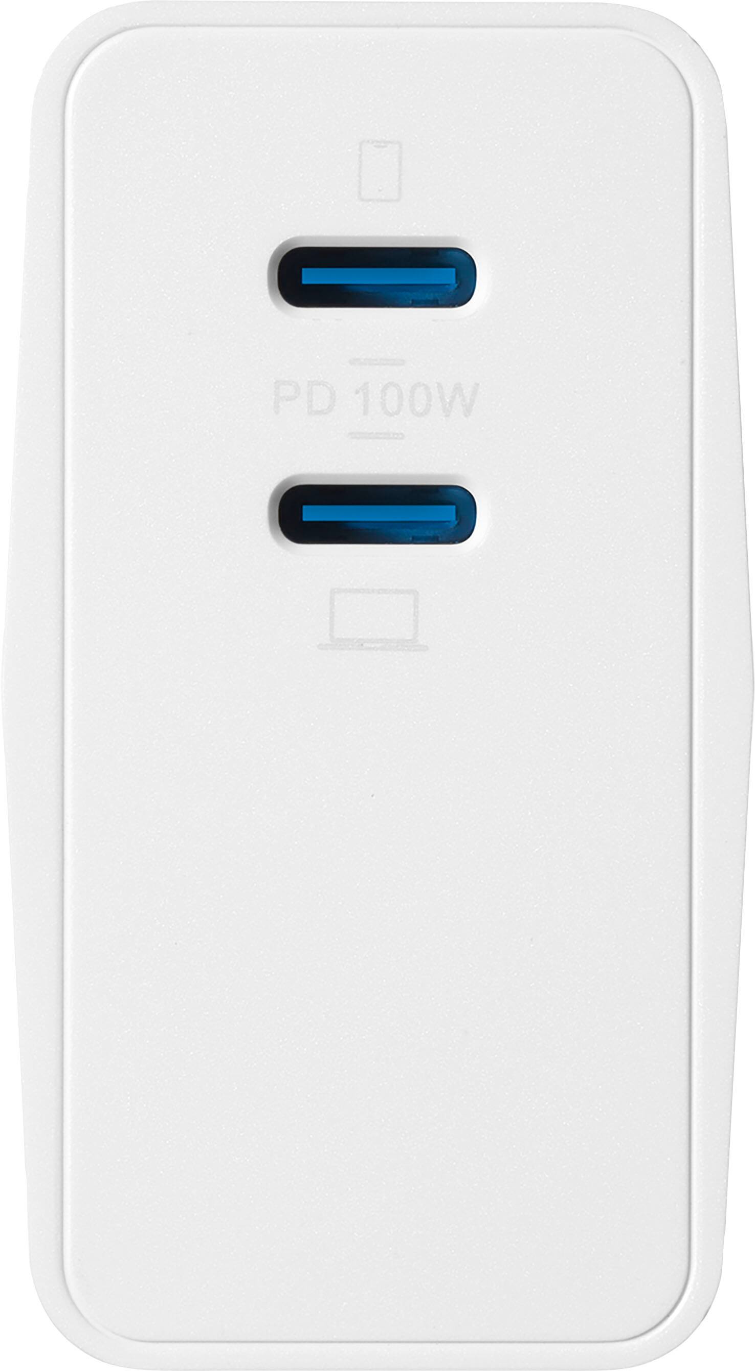 Alt View 12. Insignia™ - 100W Dual Port USB-C Foldable Compact Wall Charger Kit for MacBook Pro, Smartphone, Tablet, and More - White.