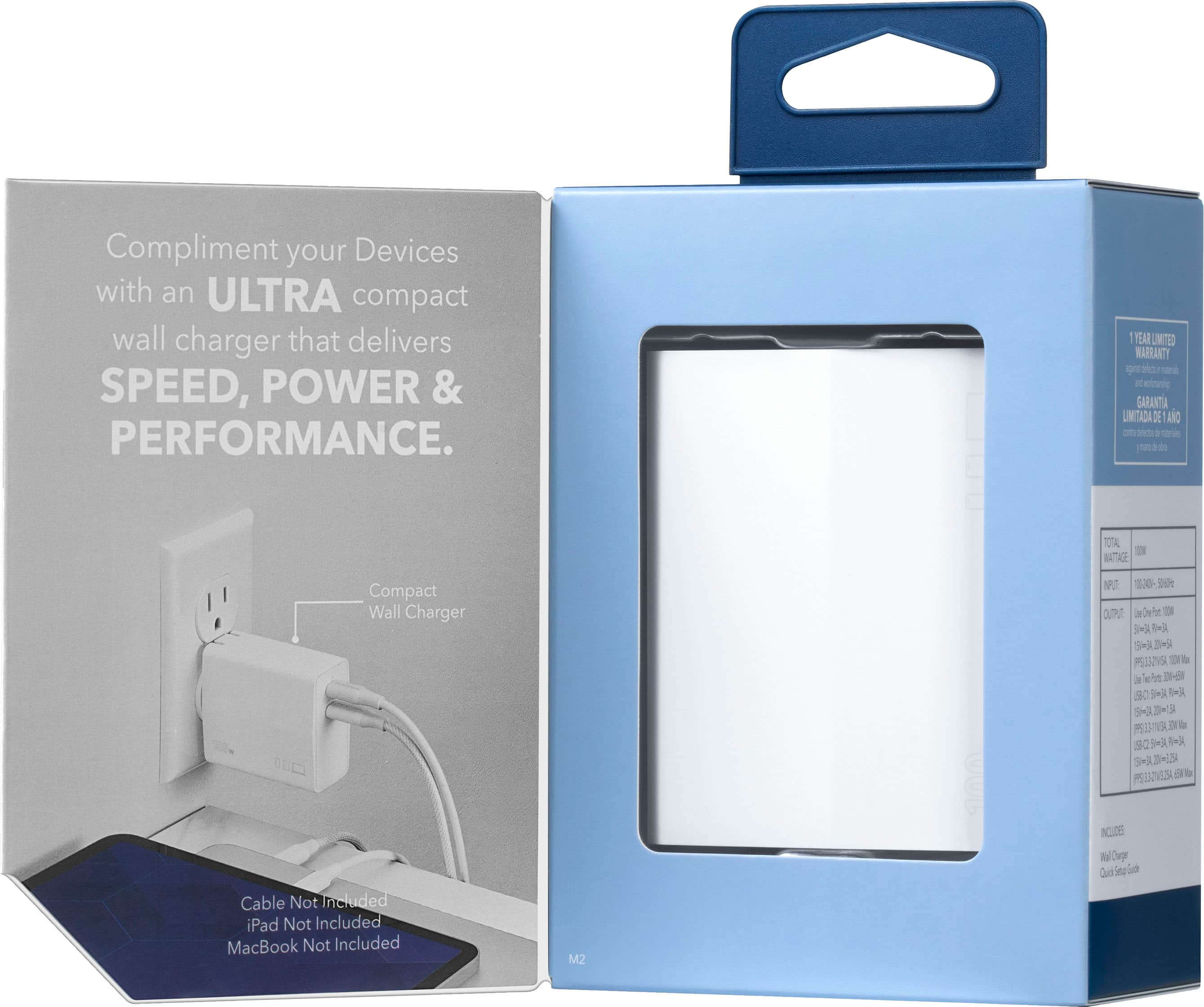 Alt View 16. Insignia™ - 100W Dual Port USB-C Foldable Compact Wall Charger Kit for MacBook Pro, Smartphone, Tablet, and More - White.