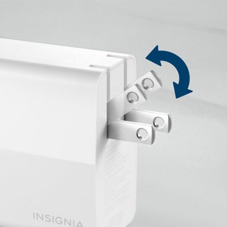 Insignia™ - 100W Dual Port USB-C Foldable Compact Wall Charger Kit for MacBook Pro, Smartphone, Tablet, and More - White_3