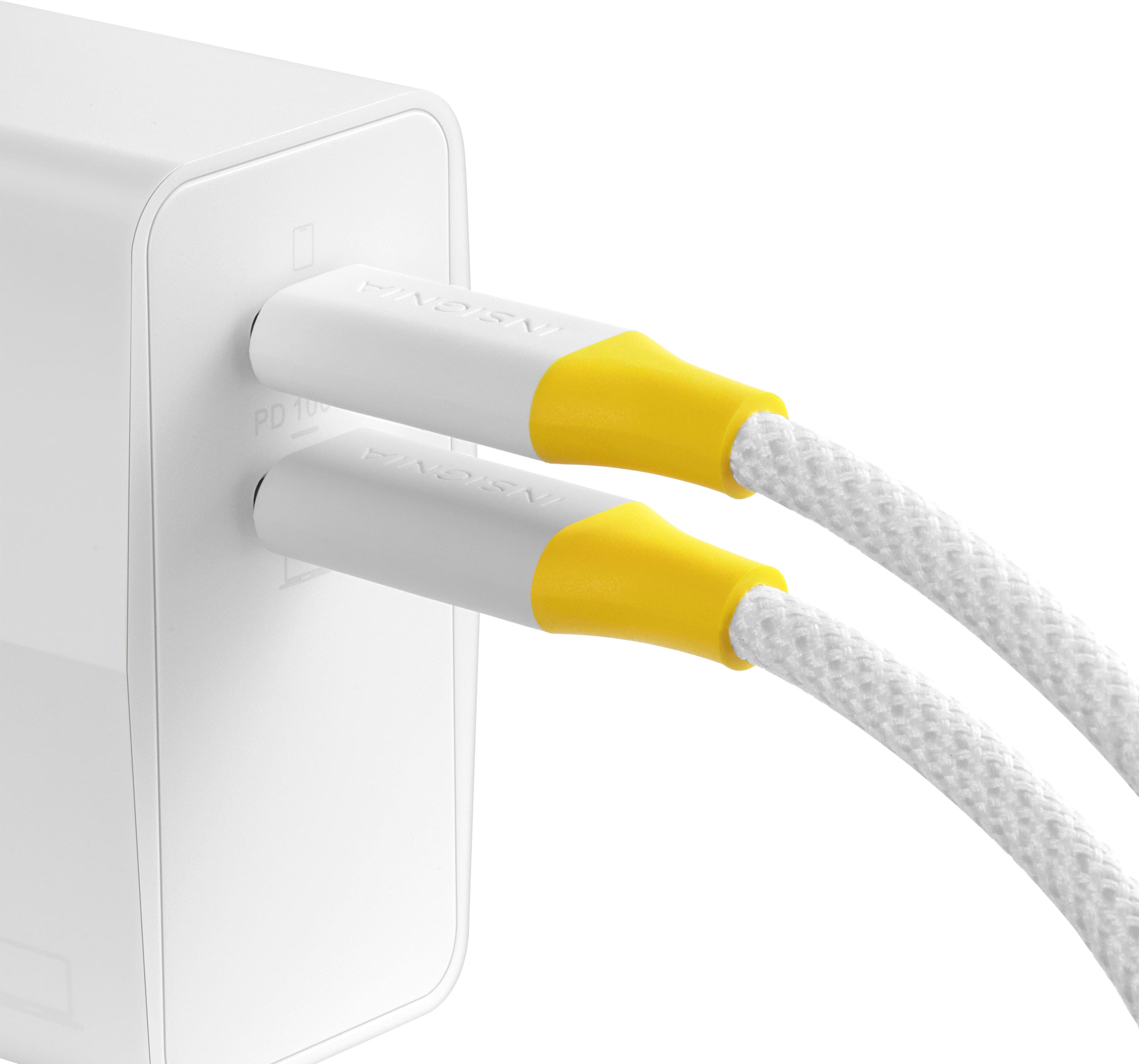 Alt View 20. Insignia™ - 100W Dual Port USB-C Foldable Compact Wall Charger Kit for MacBook Pro, Smartphone, Tablet, and More - White.