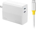 Insignia™ - 100W Dual Port USB-C Foldable Compact Wall Charger Kit for MacBook Pro, Smartphone, and Tablet - White