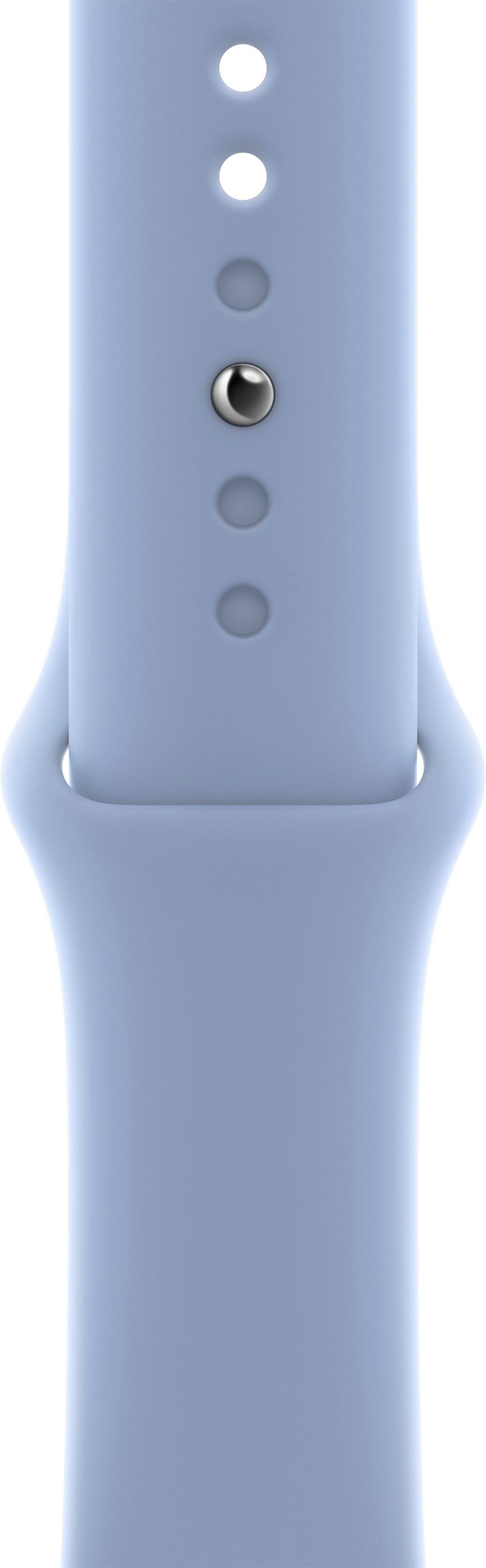 Left. Apple - Apple Watch 45mm  Sport Band - Regular - Blue Fog.