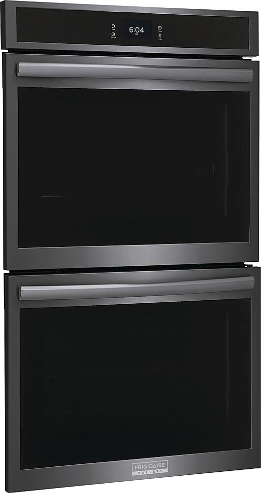 Angle. Frigidaire - Gallery 30" Double Electric Wall Oven with Total Convection - Black Stainless Steel.