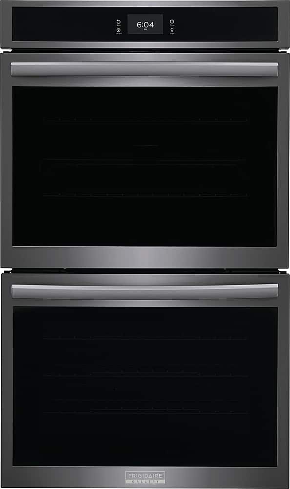 Frigidaire - Gallery 30" Double Electric Wall Oven with Total Convection - Black Stainless Steel - Front_Zoom