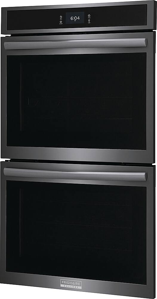 Left. Frigidaire - Gallery 30" Double Electric Wall Oven with Total Convection - Black Stainless Steel.