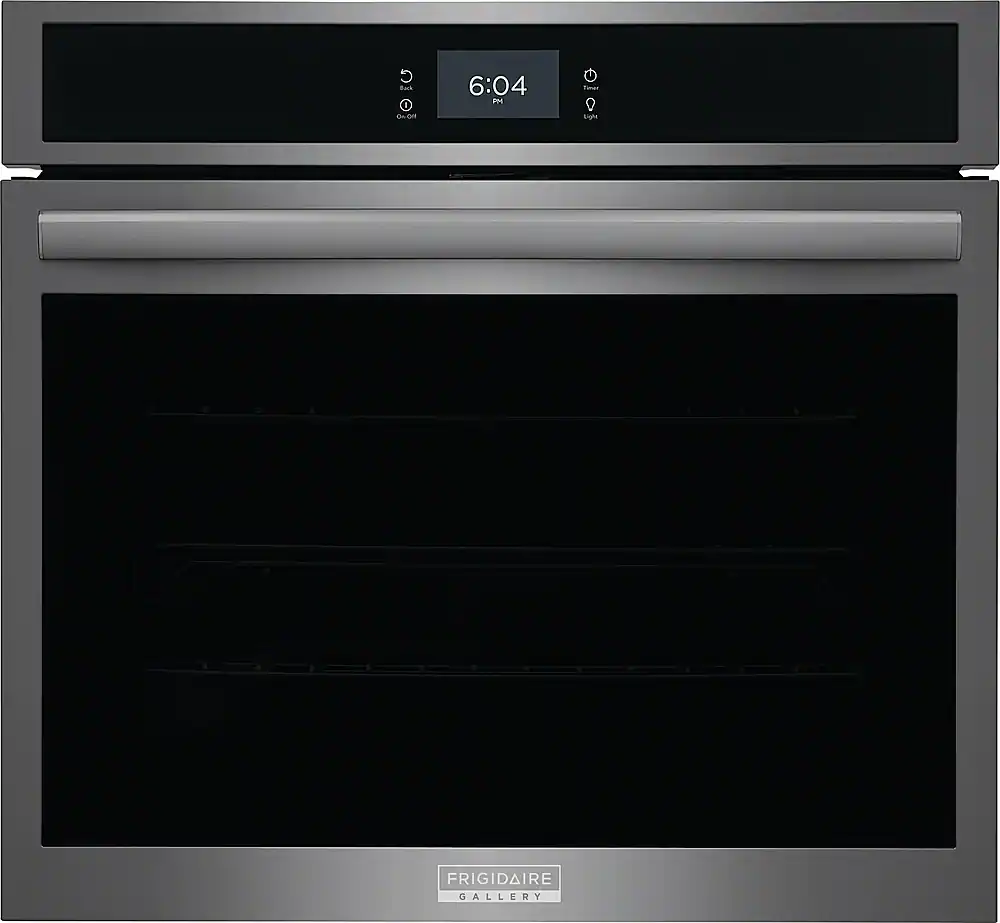 Front. Frigidaire - Gallery 30" Built-in Single Electric Wall Oven with Total Convection - Black Stainless Steel.
