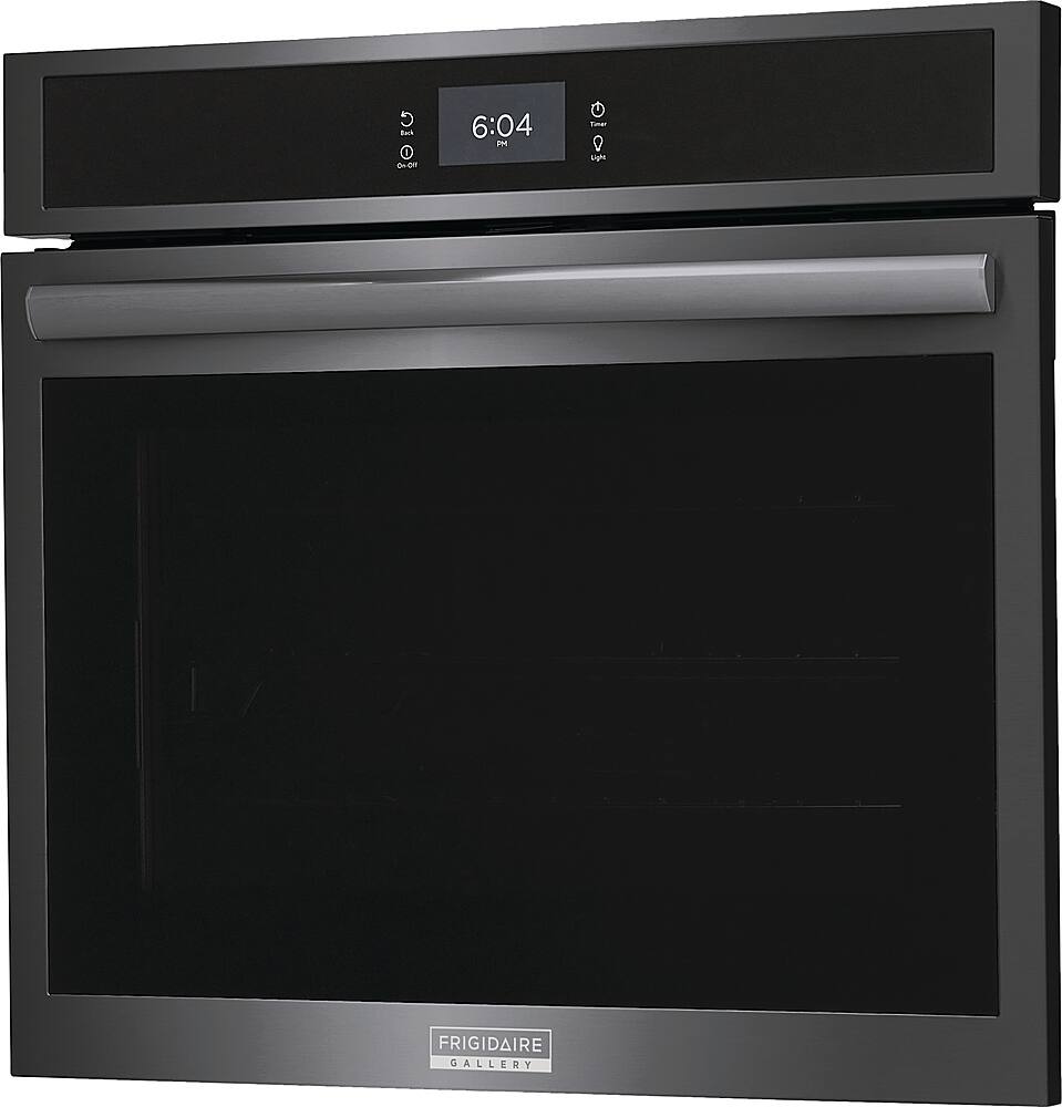 Left. Frigidaire - Gallery 30" Built-in Single Electric Wall Oven with Total Convection - Black Stainless Steel.