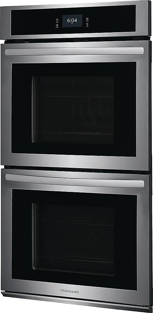 Left. Frigidaire - 27" Built-in Double Electric Wall Oven with Fan Convection - Stainless Steel.