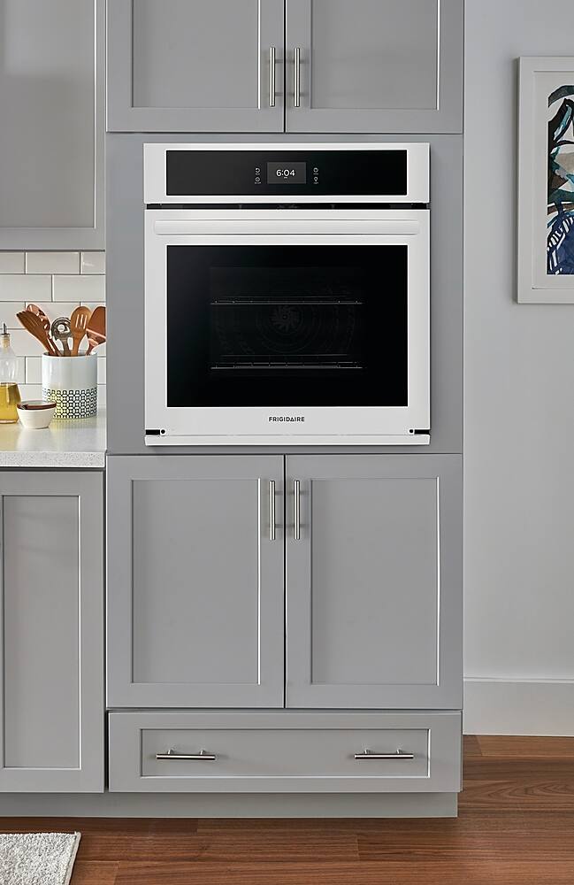 Alt View 18. Frigidaire - 27" Built-in Single Electric Wall Oven with Fan Convection - White.