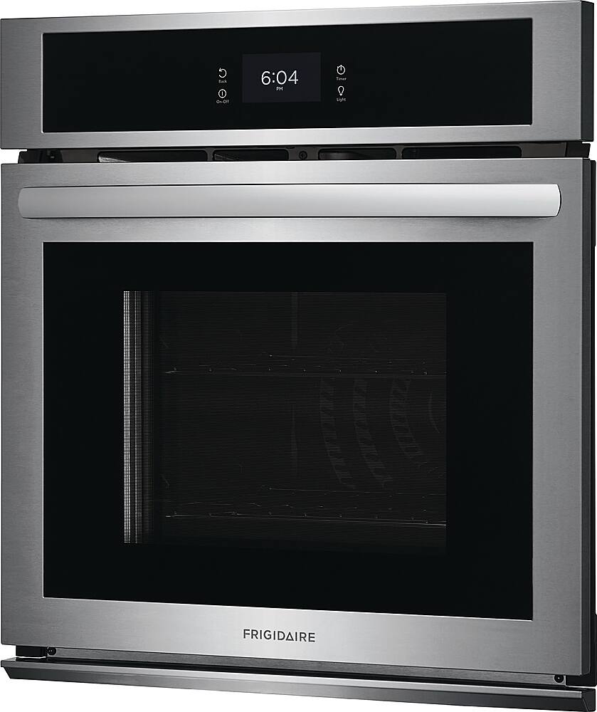 Left. Frigidaire - 27" Built-in Single Electric Wall Oven with Fan Convection - Stainless Steel.