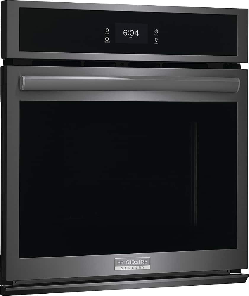 Angle. Frigidaire - Gallery 27" Built-in Single Electric Wall Oven with Fan Convection - Black Stainless Steel.