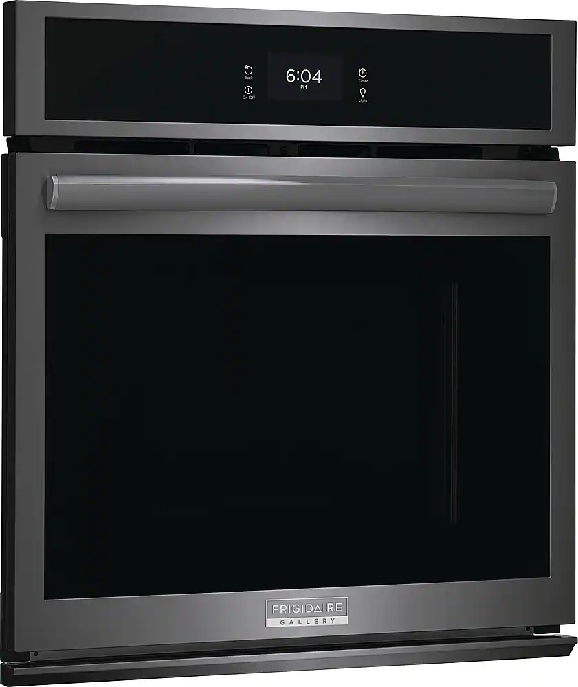 Angle. Frigidaire - Gallery 27" Built-in Single Electric Wall Oven with Fan Convection - Black Stainless Steel.