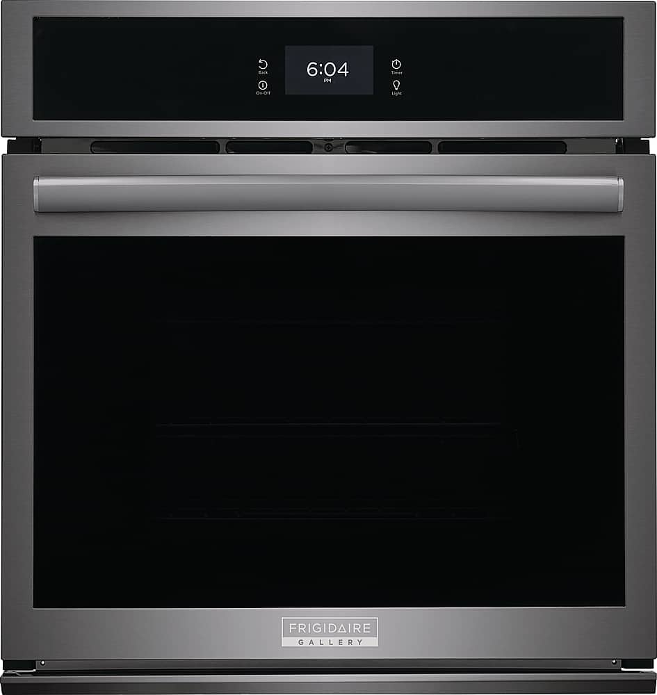 Frigidaire - Gallery 27" Built-in Single Electric Wall Oven with Fan Convection - Black Stainless Steel - Front_Zoom