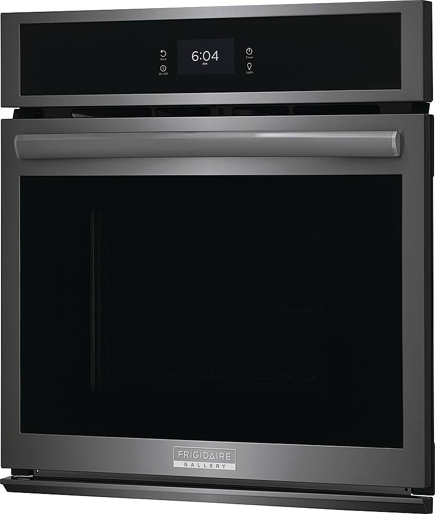Left. Frigidaire - Gallery 27" Built-in Single Electric Wall Oven with Fan Convection - Black Stainless Steel.