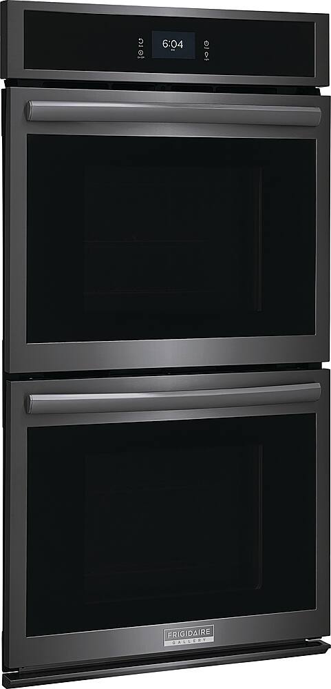 Angle. Frigidaire - Gallery 27" Double Electric Wall Oven with Total Convection - Black Stainless Steel.