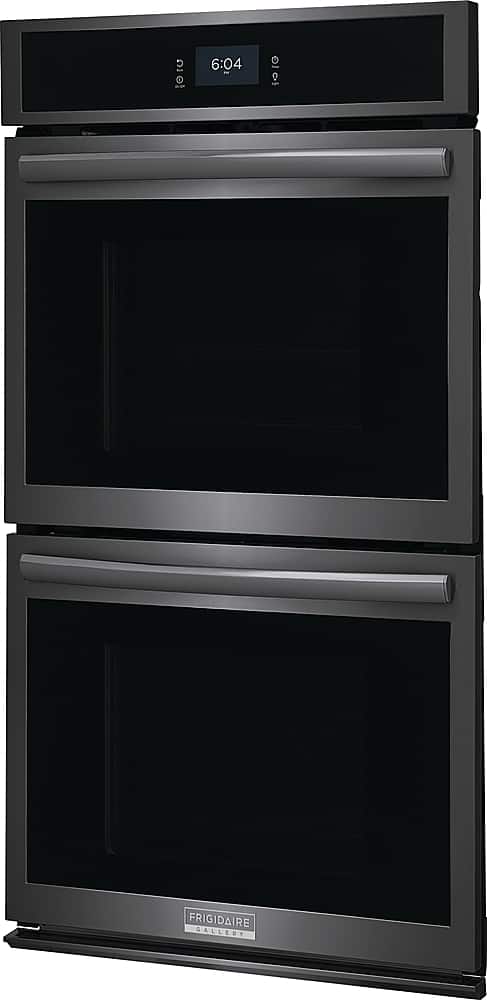 Left. Frigidaire - Gallery 27" Double Electric Wall Oven with Total Convection - Black Stainless Steel.