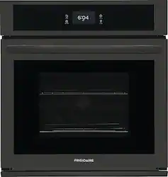 Frigidaire - 27" Built-in Single Electric Wall Oven with Fan Convection - Black - Front_Zoom