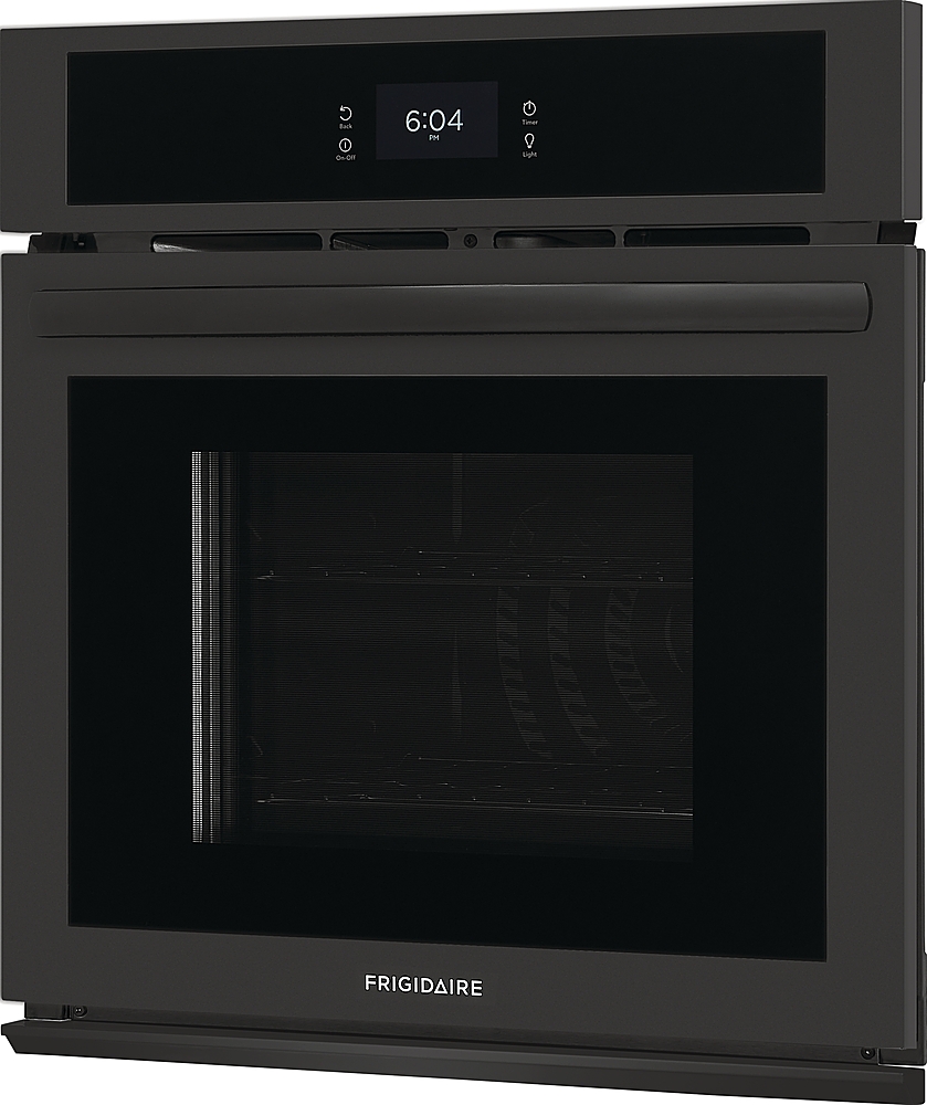 Left View: Frigidaire - 27" Built-in Single Electric Wall Oven with Fan Convection - Black