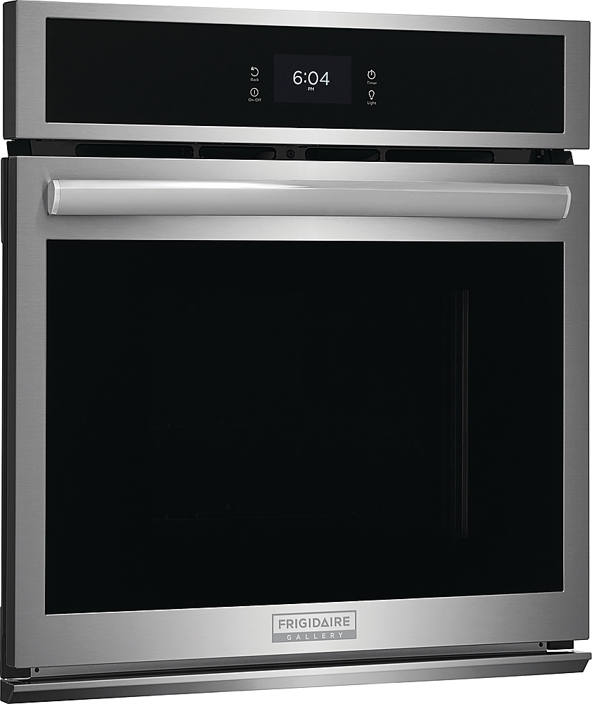 Angle View: Frigidaire - Gallery 27" Built-in Single Electric Wall Oven with Fan Convection - Stainless Steel