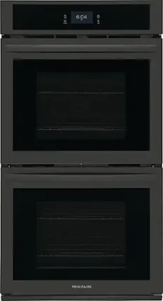 Front. Frigidaire - 27" Double Electric Wall Oven with Fan Convection - Black.