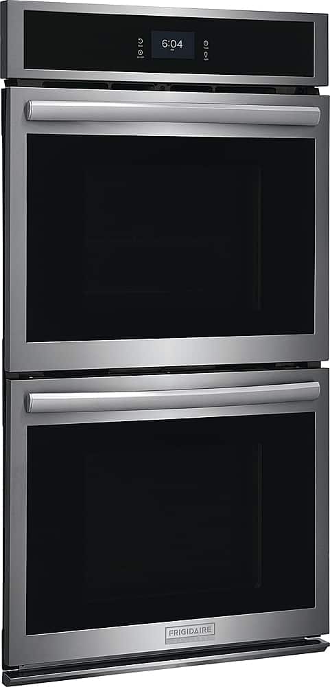 Angle. Frigidaire - Gallery 27" Double Electric Wall Oven with Total Convection - Stainless Steel.